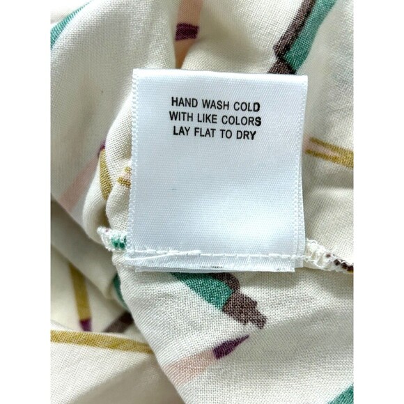 ModCloth Zag Sunny Spirit Women 1X Plus Size Top Cream Button Up Blouse Retro H4 - Picture 12 of 12